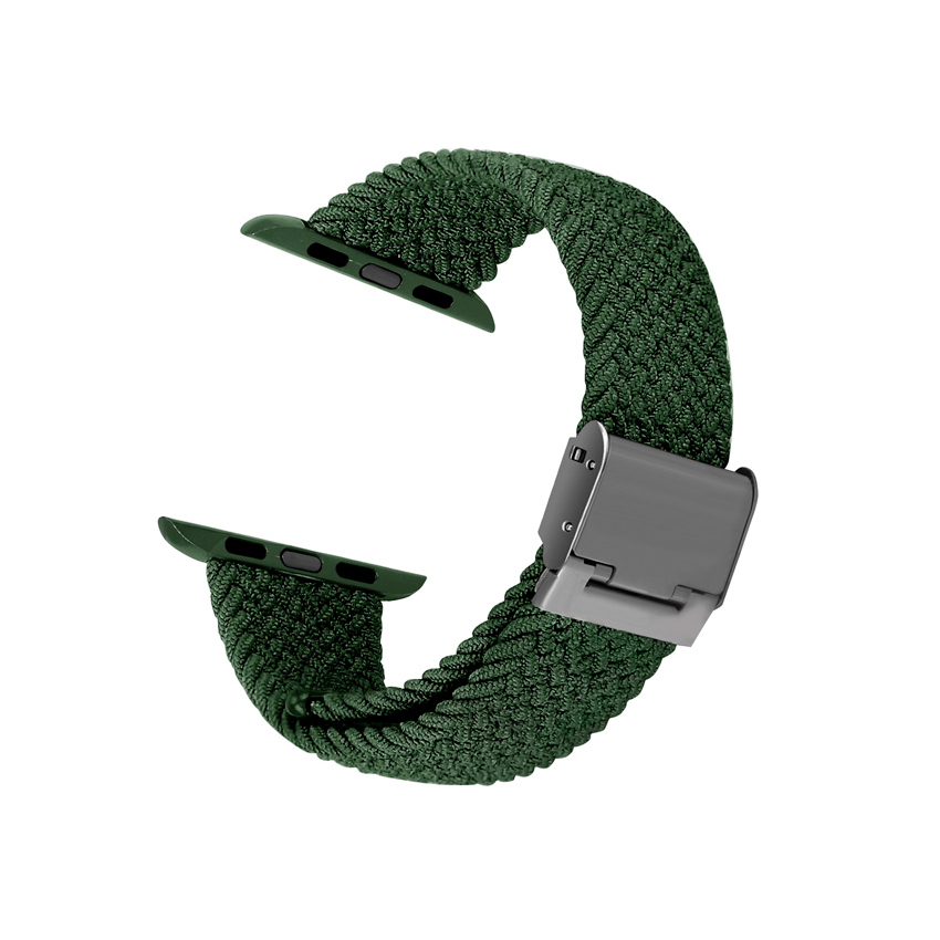 Crong Wave Band pleciony pasek do Apple Watch 42/44/45 mm (zielony)
