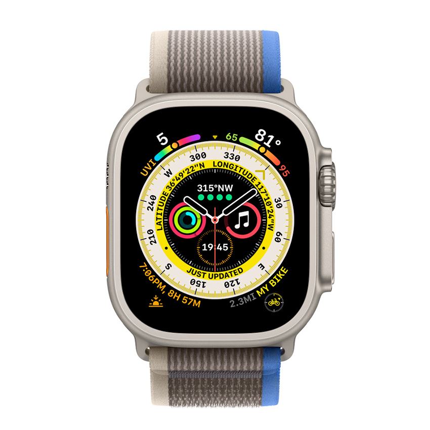 Apple opaska Trail w kolorze niebieskim/szarym do koperty 49 mm – rozmiar M/L