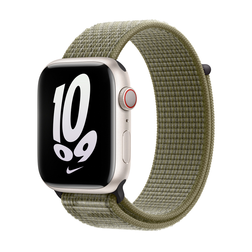 Apple 45mm Sequoia/Pure Platinum Nike Sport Loop