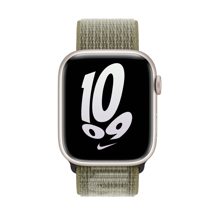 Apple 45mm Sequoia/Pure Platinum Nike Sport Loop