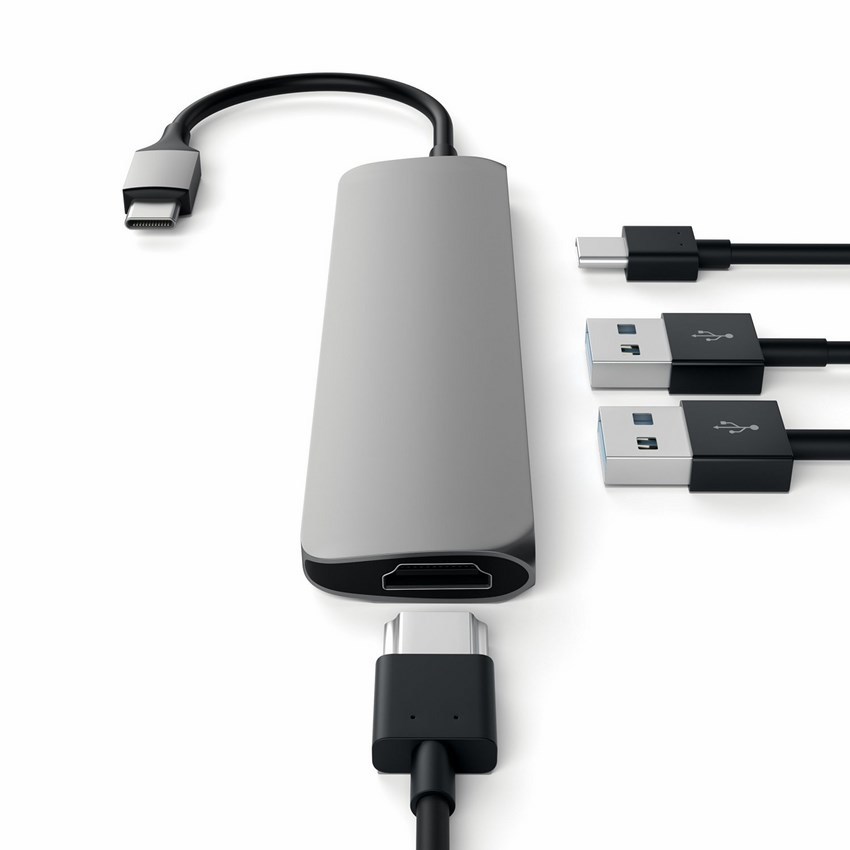 Satechi hub USB-C/2xUSB 3.0/HDMI/Power Delivery (gwiezdna szarość)