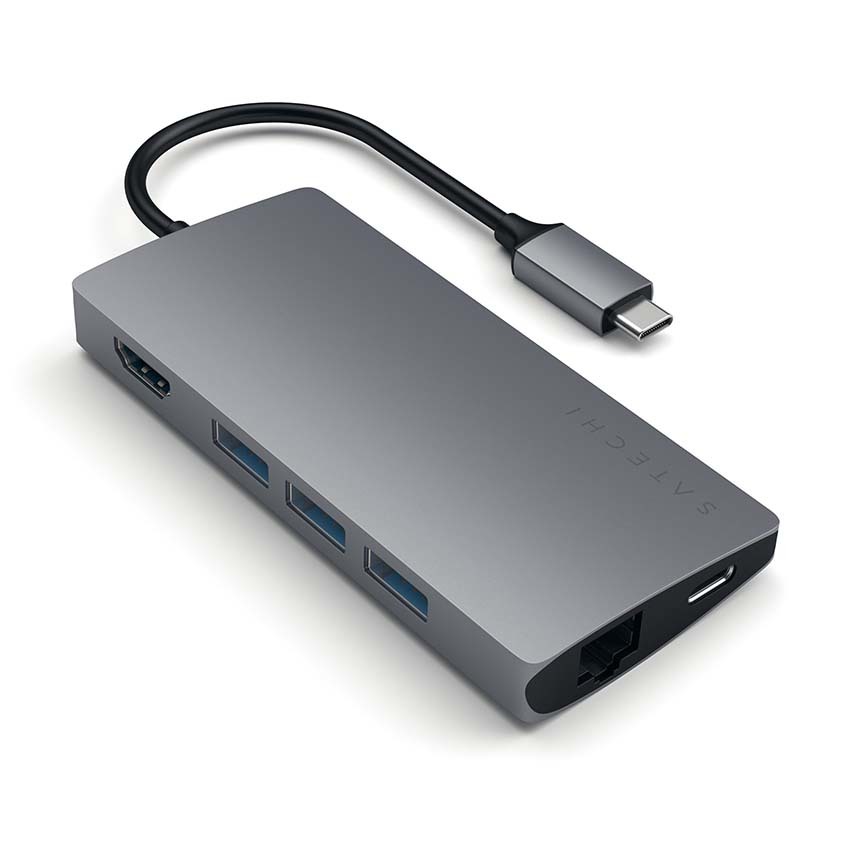 Satechi hub USB-C/3xUSB 3.0/HDMI/Power Delivery/SD/microSD/Gigabit Ethernet (gwiezdna szarość)