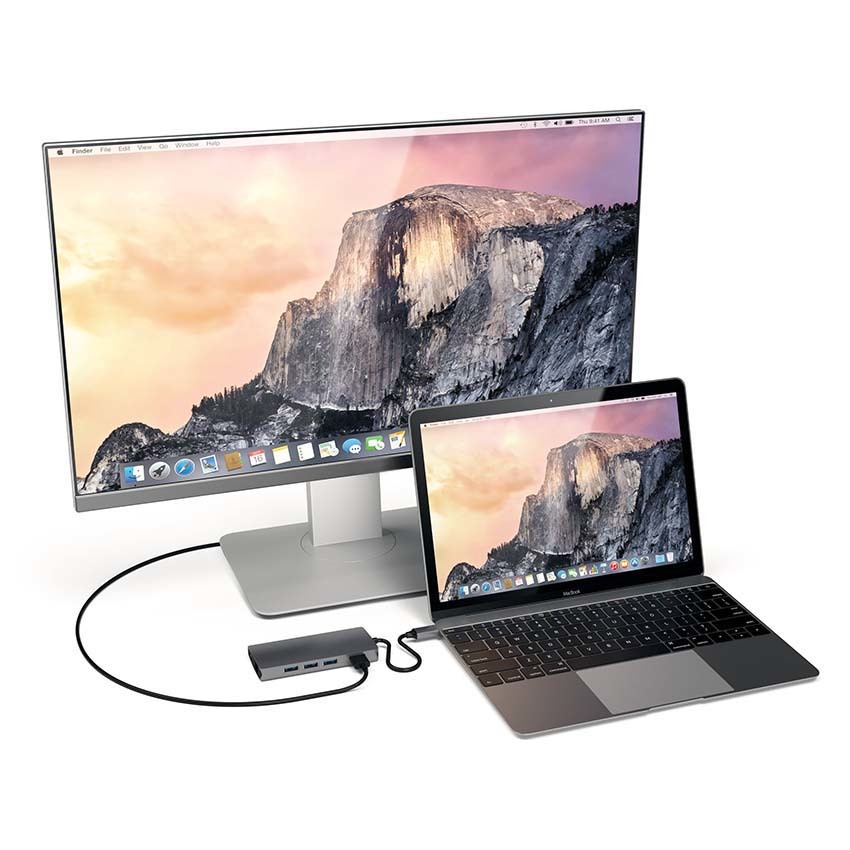 Satechi hub USB-C/3xUSB 3.0/HDMI/Power Delivery/SD/microSD/Gigabit Ethernet (gwiezdna szarość)