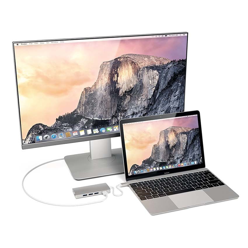 Satechi hub USB-C/3xUSB 3.0/HDMI/Power Delivery/SD/microSD/Gigabit Ethernet (srebrny)