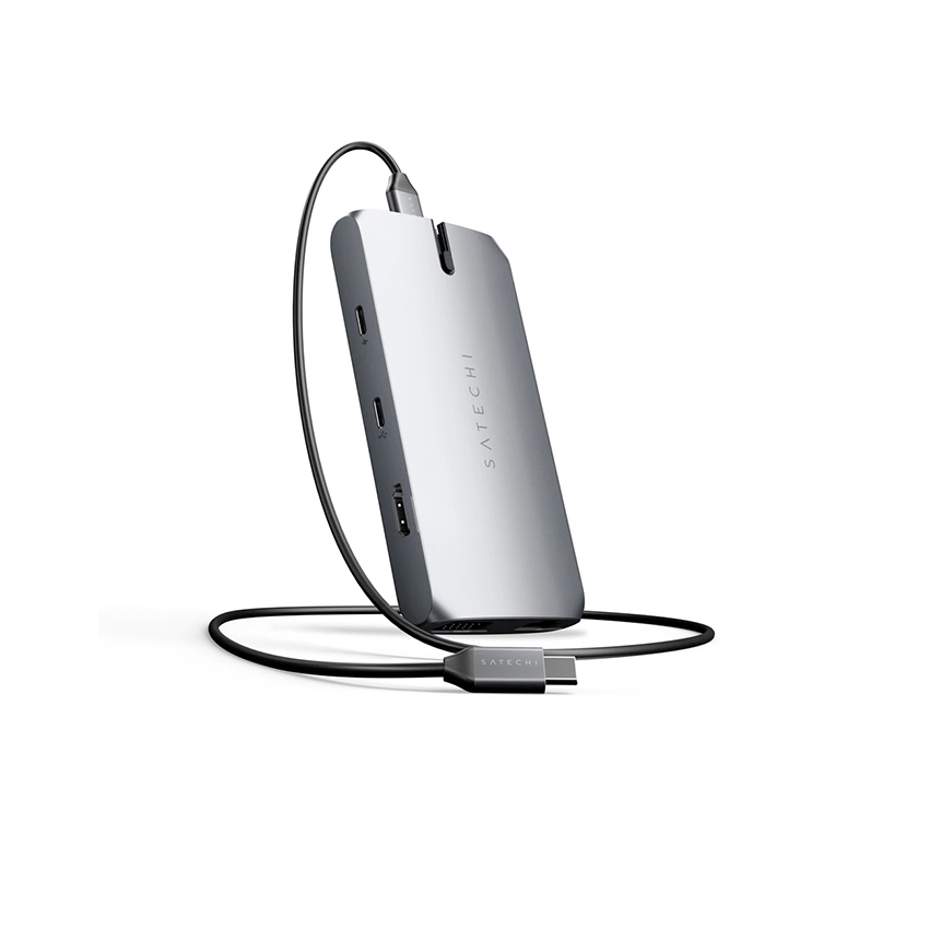 Satechi On-The-Go wieloportowa przejściówka hub 4K HDMI/VGA/Gigabit Ethetnet/2xUSB-A/USB-C PD/mikro/SD