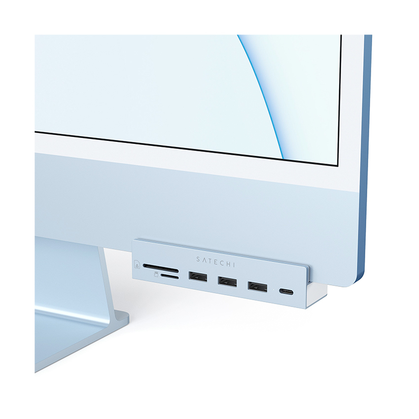 Zdjęcie do “Satechi USB-C clamp hub iMac 24'' (2021) 3xUSB-A/USB-C PD/SD/microSD (niebieski)”.