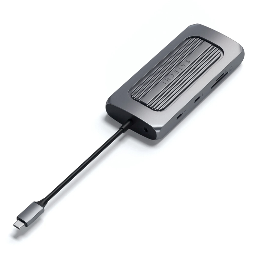 Satechi USB-C Multiport MX Adapter hub 2xHDMI/Gigabit Ethernet/2xUSB-C/2xUSB-A/micro/SD/jack (gwiezdna szarość)