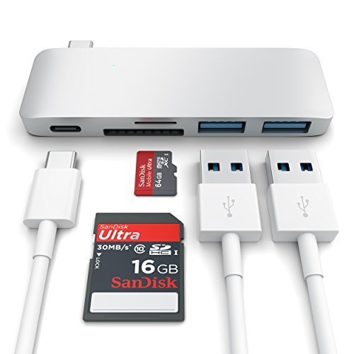Satechi hub USB-C/2xUSB 3.0/czytnik kart SD/Power Delivery (srebrny)