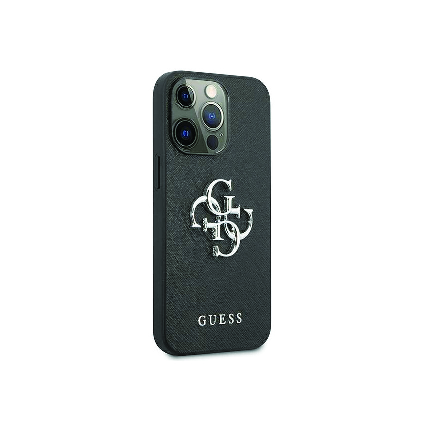 Zdjęcie do “Guess Saffiano 4G Big Silver Logo Black - etui iPhone 13 Pro”.