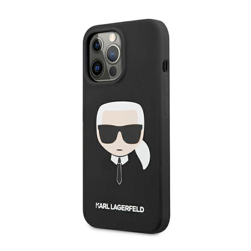 Karl Lagerfeld Liquid Silicone Ikonik Karl`s Head etui iPhone 13 Pro (czarny)