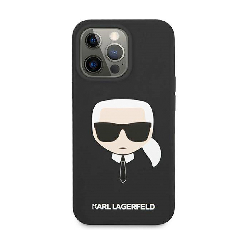 Karl Lagerfeld Liquid Silicone Ikonik Karl`s Head etui iPhone 13 Pro (czarny)