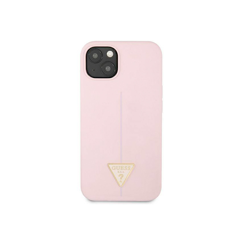 Guess Silicone Triangle Logo etui do iPhone 13 (liliowy)