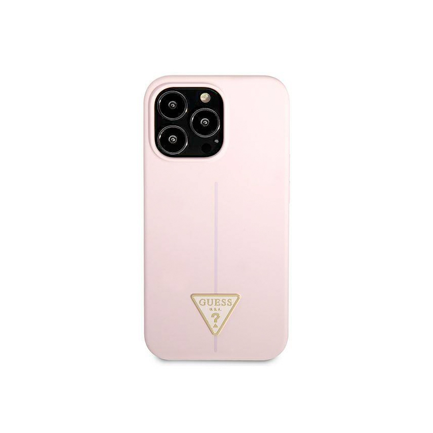 Guess Silicone Triangle Logo etui do iPhone 13 Pro (liliowy)
