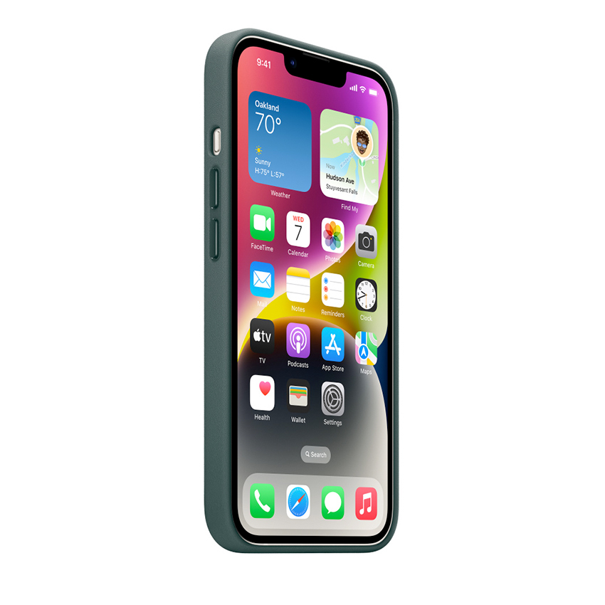 Apple Leather Case etui z MagSafe do iPhone 14 (leśna zieleń)