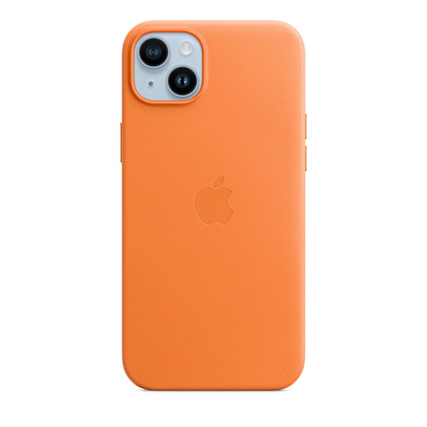 Apple Leather Case etui z MagSafe do iPhone 14 Plus (pomarańczowy)