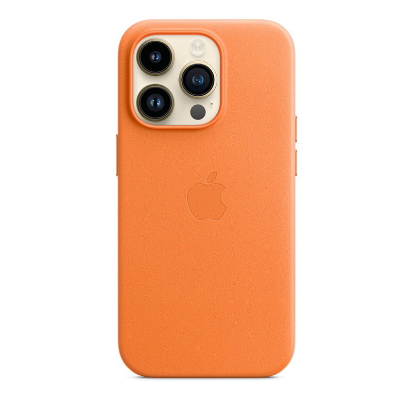 Apple Leather Case etui z MagSafe do iPhone 14 Pro (pomarańczowy)