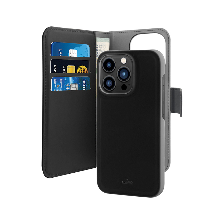 PURO Wallet Detachable etui 2w1 iPhone 14 Pro Max (czarny)