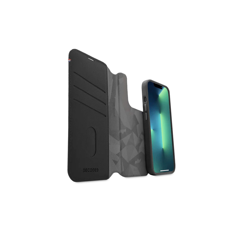 Decoded Detachable Wallet skórzana etui do iPhone 14 Pro kompatybilna z MagSafe (czarny)