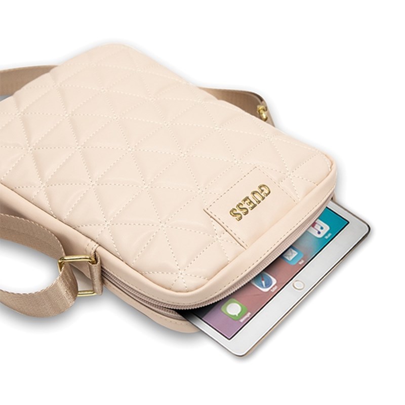 Guess Quilted Tablet Bag torba na iPada (różowy)