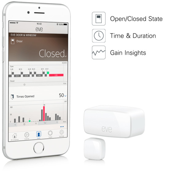 Zdjęcie do “Eve Door & Window - czujnik otwarcia / zamknięcia drzwi i okien”.