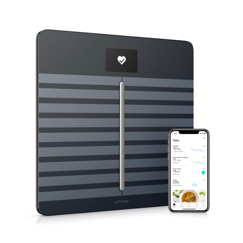 Withings Body Cardio waga z analizą składu masy ciała oraz pomiarem tętna (czarny)