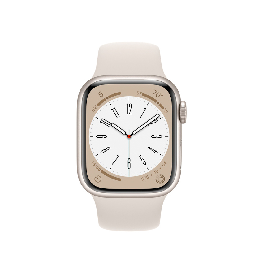 Apple Watch Series 8 45mm GPS + Cellular aluminium w kolorze księżycowej poświaty z paskiem sportowym w kolorze księżycowej poświaty