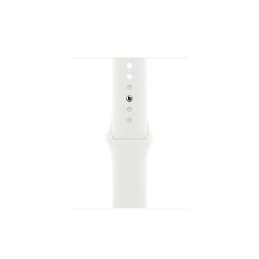 Apple Watch Series 8 45mm GPS aluminium w kolorze srebrnym z paskiem sportowym w kolorze białym