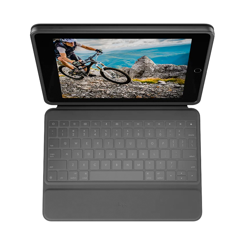 Zdjęcie do “Logitech Rugged Folio Graphite - klawiatura dla iPad 10,2"”.