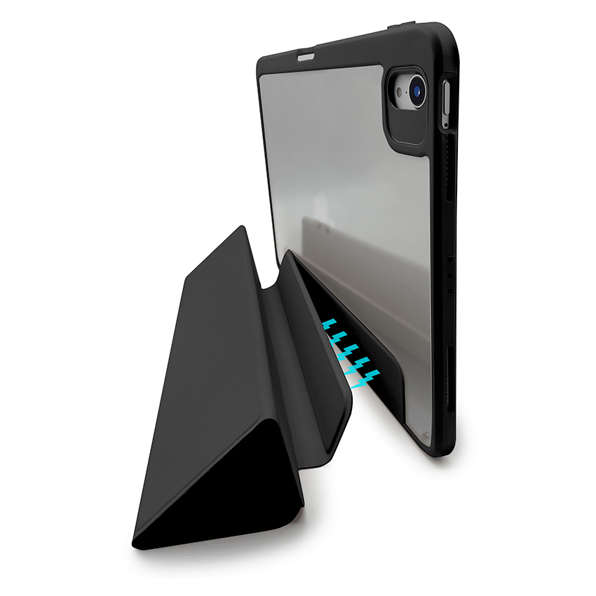 PURO Zeta Smart etui do iPad mini (6. gen) ze zdejmowaną klapką magnetyczną i uchwytem na Apple Pencil (czarny)