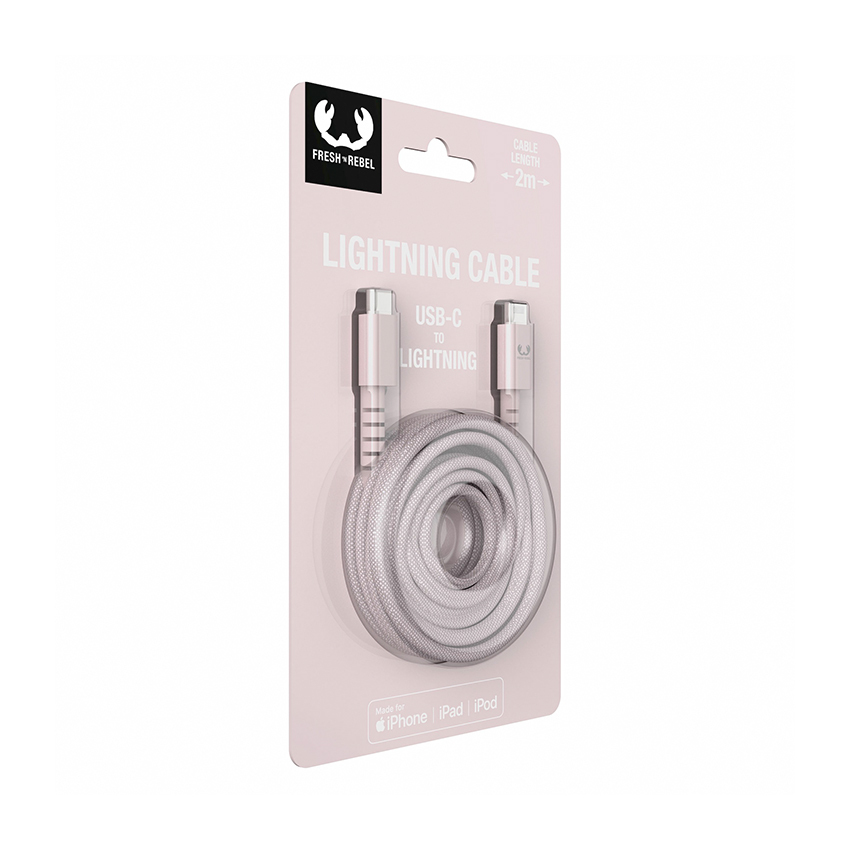 Fresh N Rebel kabel USB-C do Lightning 2m (Smokey Pink)