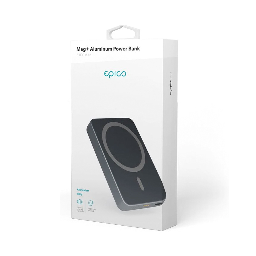 Epico Aluminium MagSafe 5000 mAh grey - powerbank