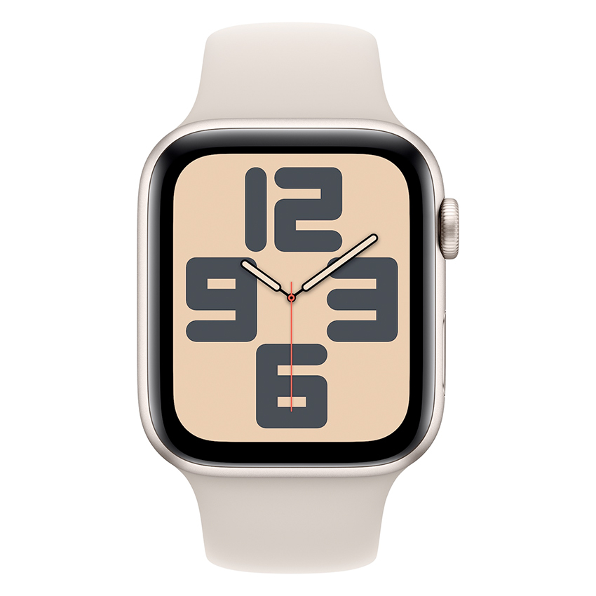 Apple Watch SE 44mm GPS + Cellular aluminium w kolorze księżycowej poświaty z paskiem sportowym w kolorze księżycowej poświaty - S/M