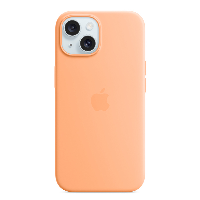 Apple iPhone 15 Silicone Case with MagSafe - Orange Sorbet