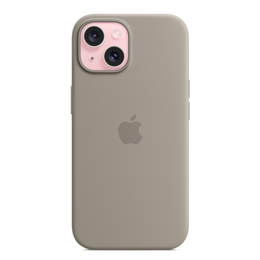 Apple Silicone Case etui z MagSafe do iPhone 15 (popielaty brąz)