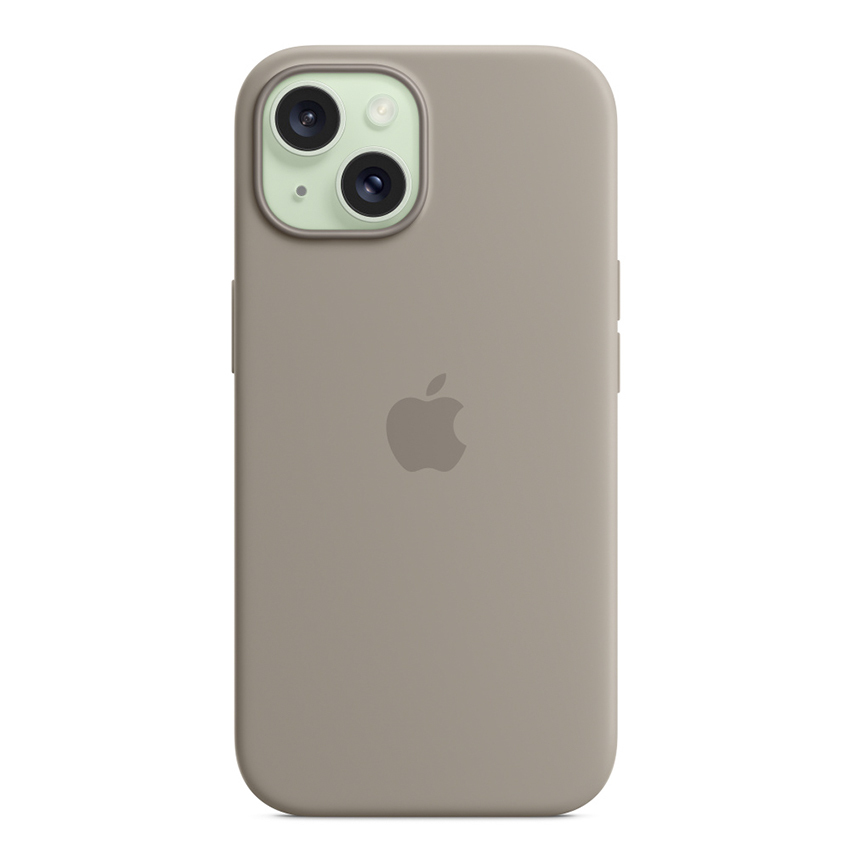 Apple Silicone Case etui z MagSafe do iPhone 15 (popielaty brąz)