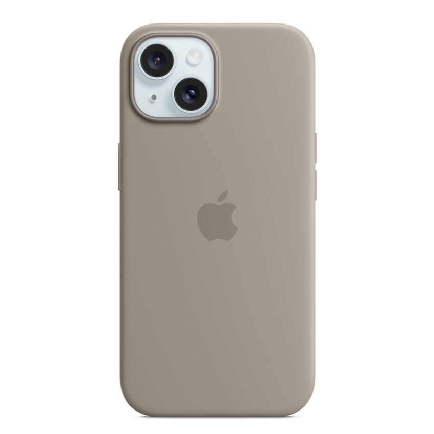 Apple Silicone Case etui z MagSafe do iPhone 15 (popielaty brąz)