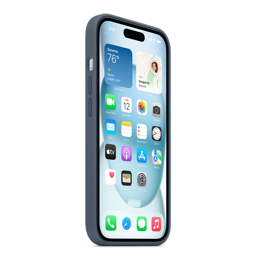 Zdjęcie do “Apple iPhone 15 Silicone Case with MagSafe - Storm Blue”.