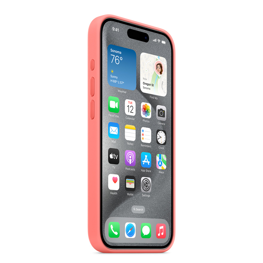 Zdjęcie do “Apple iPhone 15 Pro Silicone Case with MagSafe - Guava”.