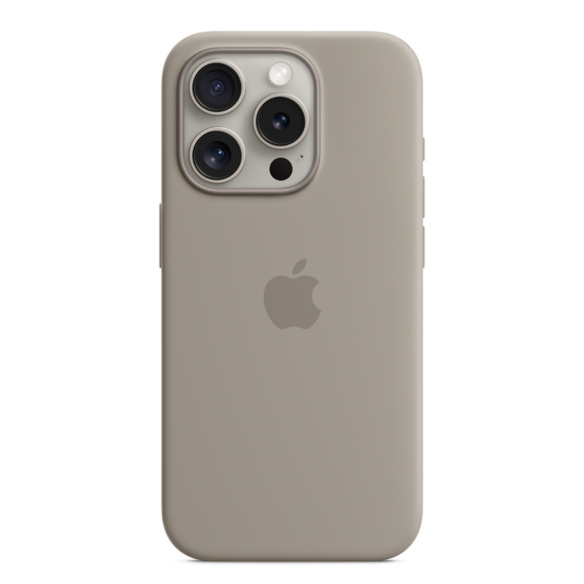 Apple Silicone Case etui z MagSafe do iPhone 15 Pro (popielaty brąz)