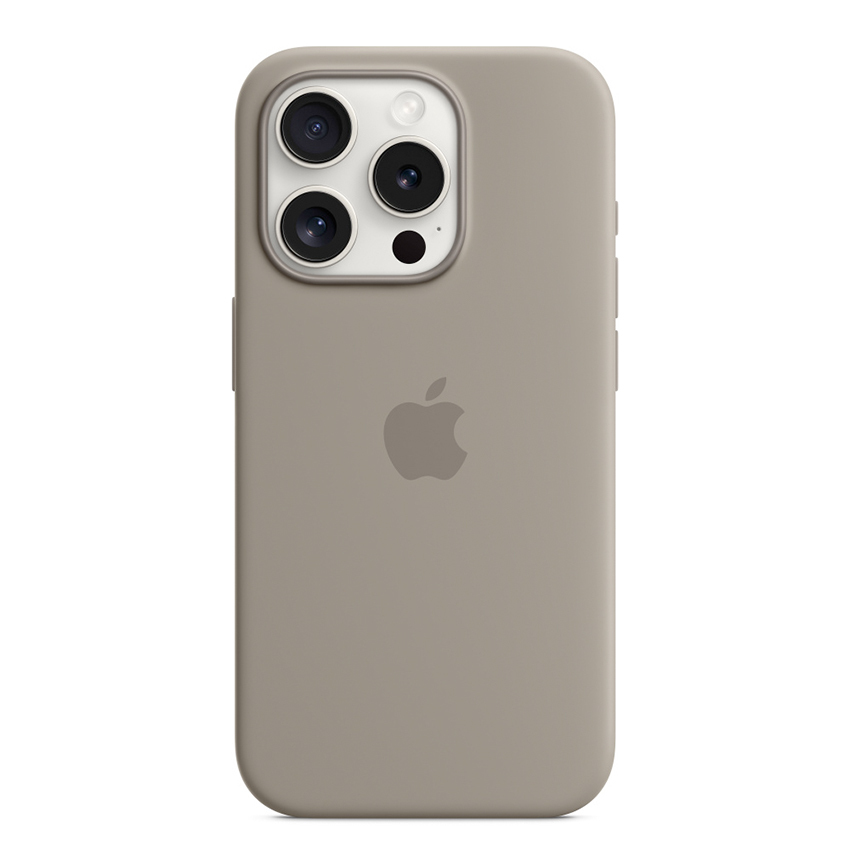 Apple Silicone Case etui z MagSafe do iPhone 15 Pro (popielaty brąz)