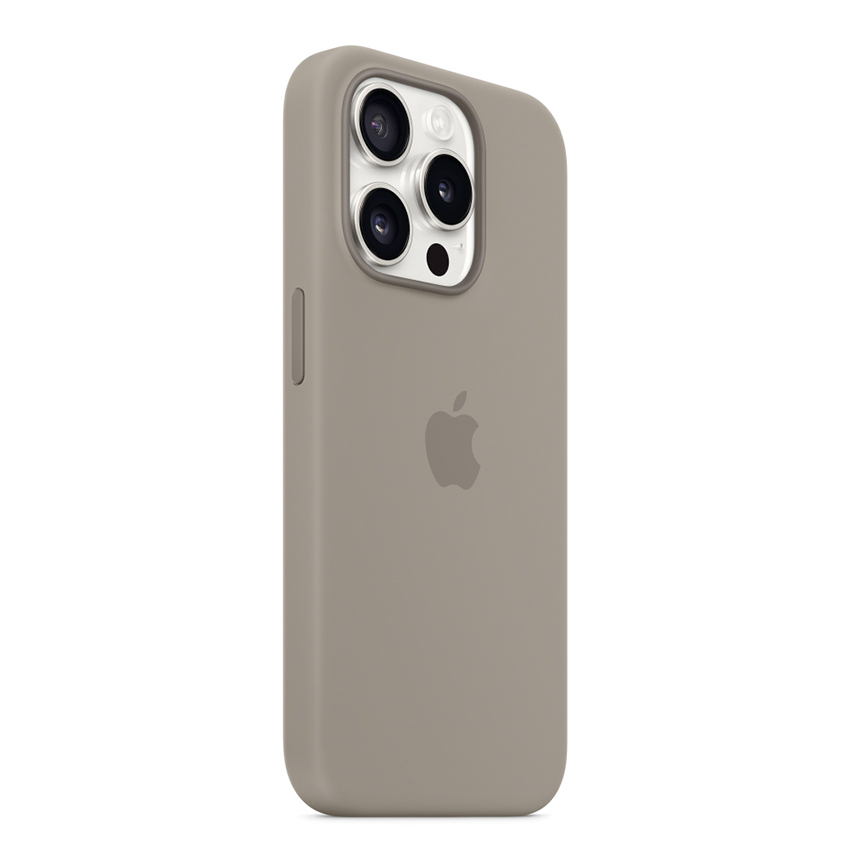 Apple Silicone Case etui z MagSafe do iPhone 15 Pro (popielaty brąz)
