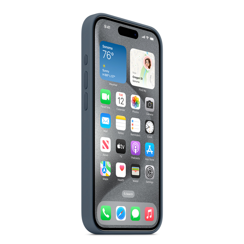 Zdjęcie do “Apple iPhone 15 Pro Silicone Case with MagSafe - Storm Blue”.