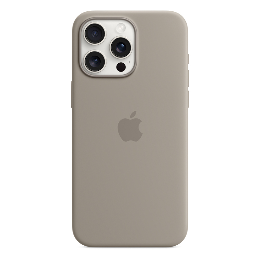 Apple Silicone Case etui z MagSafe do iPhone 15 Pro Max (popielaty brąz)