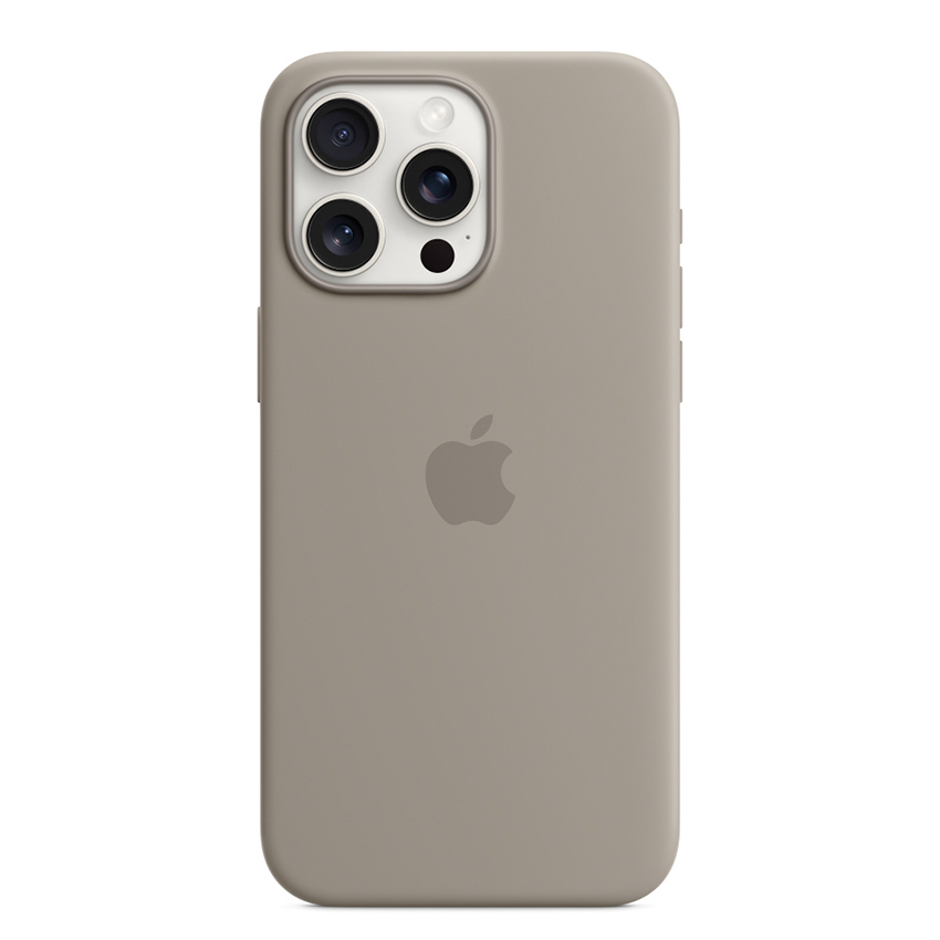Apple Silicone Case etui z MagSafe do iPhone 15 Pro Max (popielaty brąz)