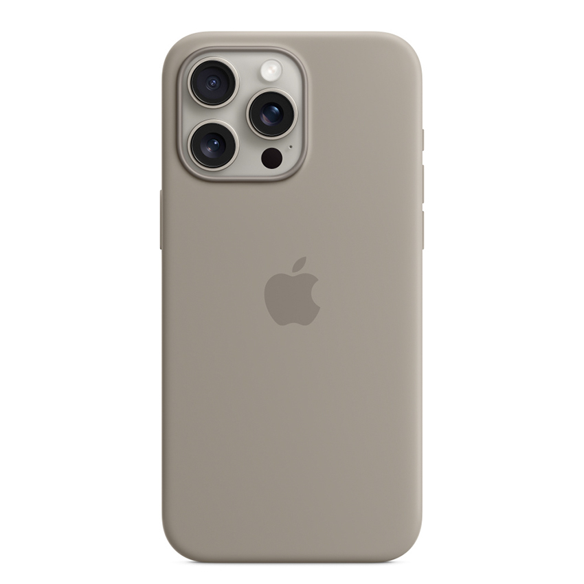 Apple Silicone Case etui z MagSafe do iPhone 15 Pro Max (popielaty brąz)