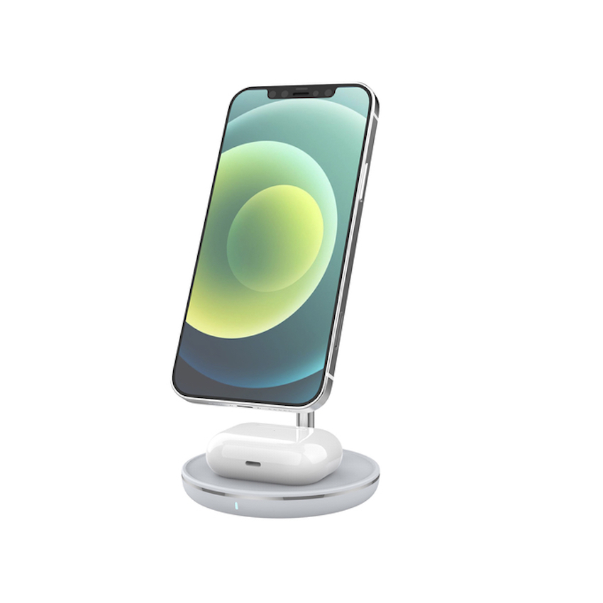 Zdjęcie do “B.On 2-in-1 Magnetic Wireless Charger Magsafe White - ładowarka indukcyjna”.