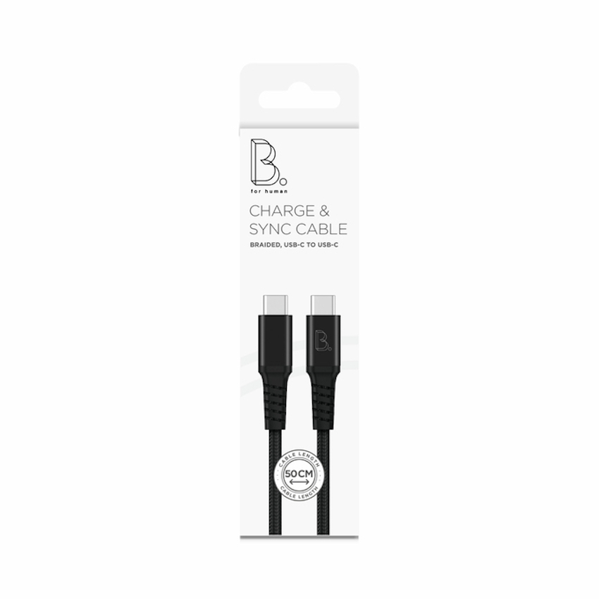 B.On Cotton USB-C to USB-C 0,5m Black - kabel USB-C