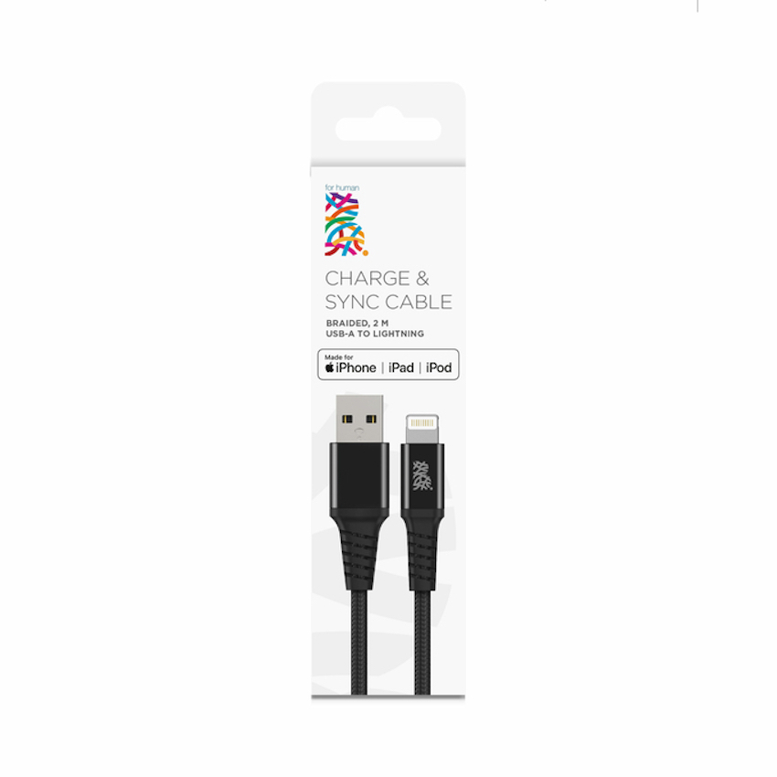 Zdjęcie do “B.On Cotton USB-A Lightning 2m Black - kabel lightning”.