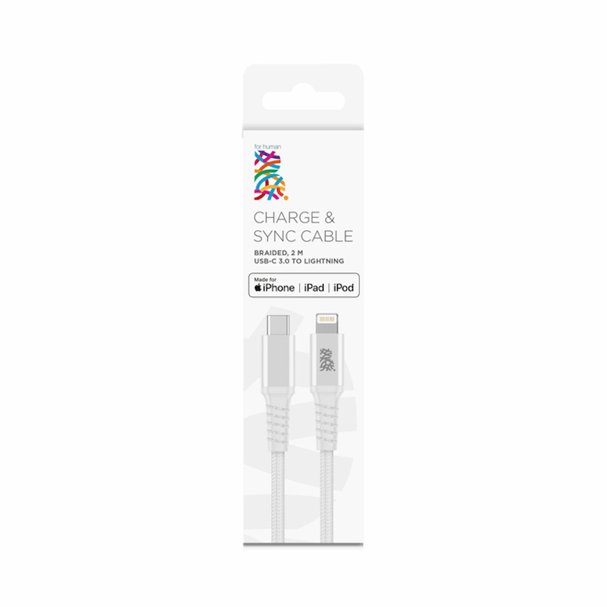 Zdjęcie do “B.On Cotton USB-C Lightning 2m White - kabel lightning”.