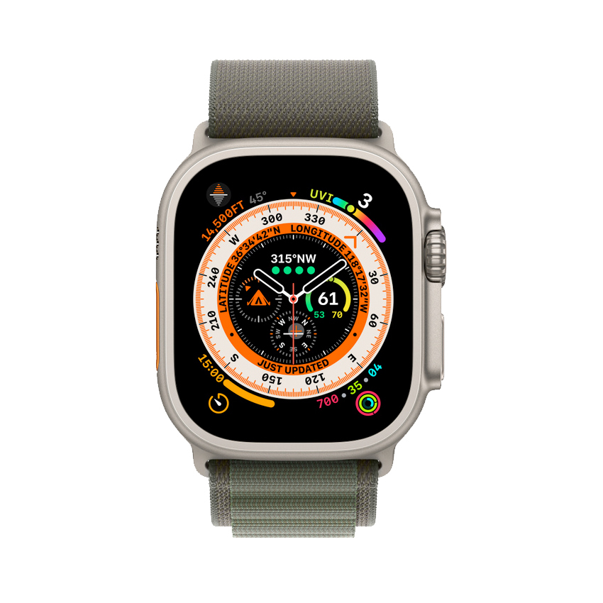 Apple Watch Ultra 49 mm GPS + Cellular tytan z opaską Alpine w kolorze zielonym - Medium - outlet